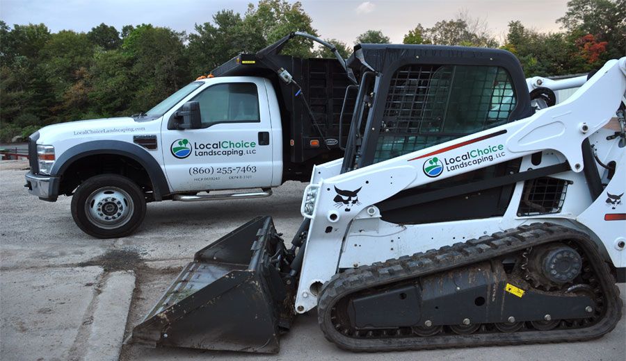Photo of landscaping vehicles